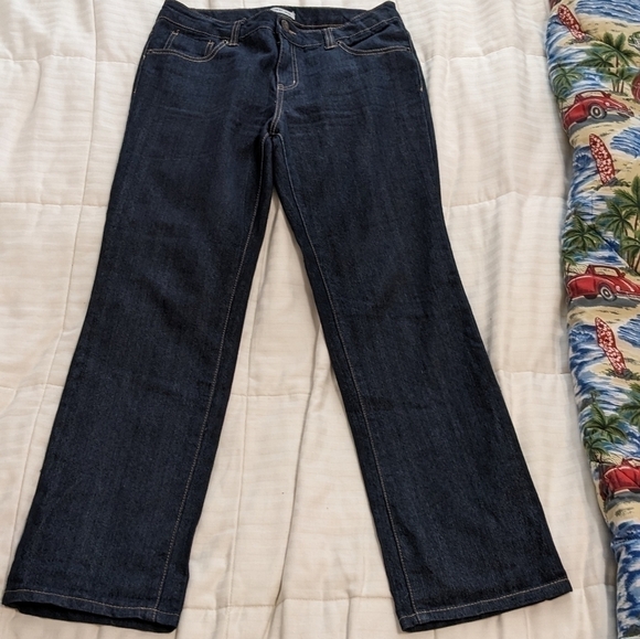 Cherokee 14 Petite dark wash jeans with adjustable waist. - Picture 1 of 6